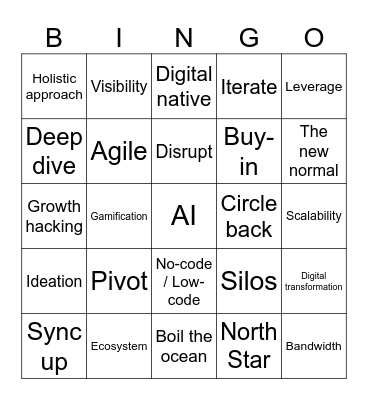 Buzzword Bingo Card