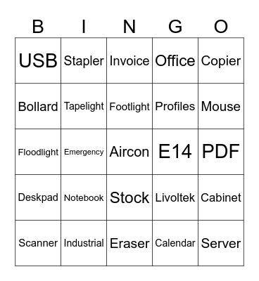 Spazio Office Bingo Card