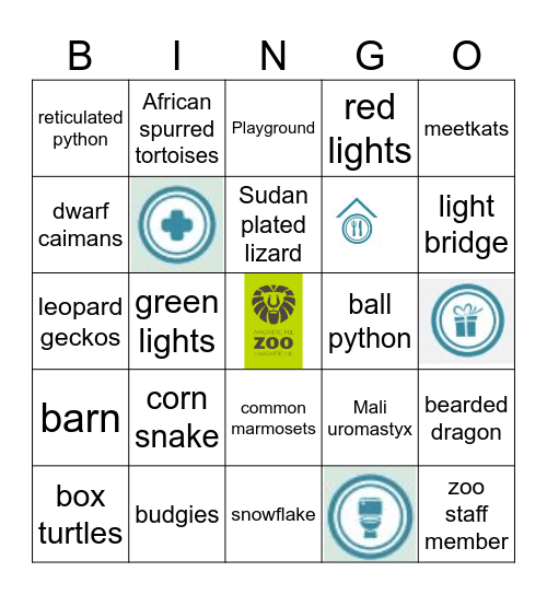 Wild Lights Moncton Zoo Bingo Card