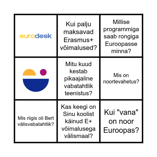 EURODESKI TÖÖTUBA - EUROBINGO! Bingo Card