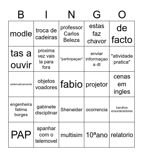 nelinha Bingo Card