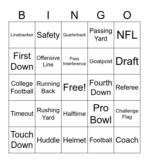 MH Training Day 2023 Football Bingo Card