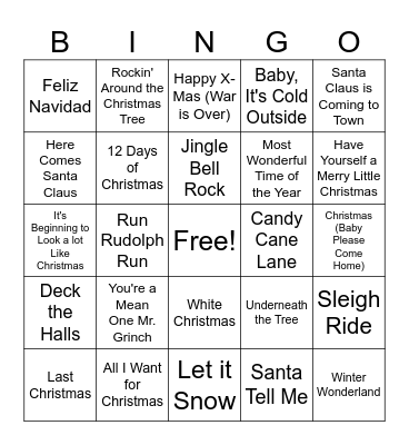 Mule Media Christmas Bingo Card