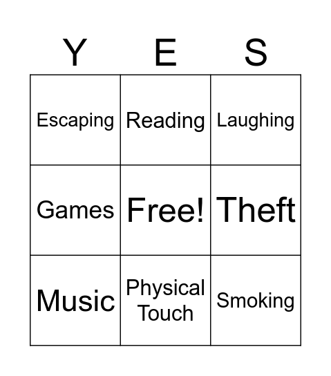 Types of Rebellion Bingo Card