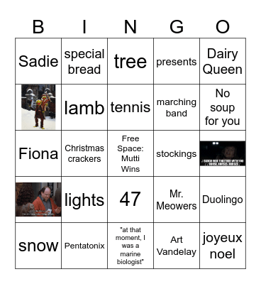 Christmas Bingo Card
