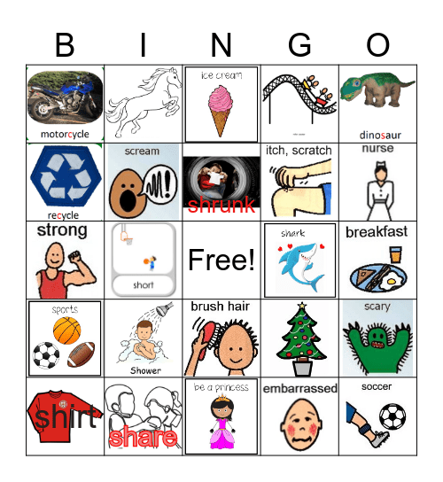 S, SH and R sounds Bingo Card