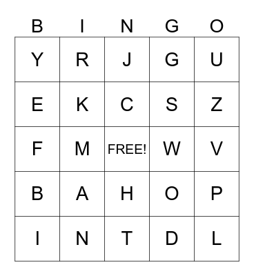 Beginning Sound-Letter Sounds Bingo Card