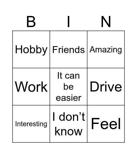 Story from Nastya Bingo Card