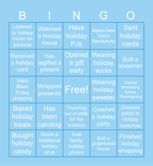 L&D Holiday Fun Bingo Card