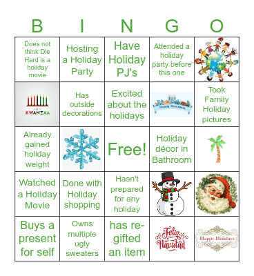 GB Holiday Gathering Bingo Card