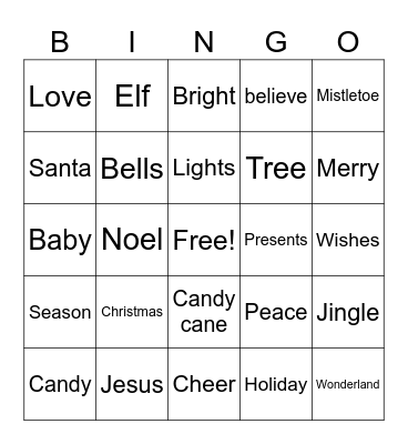 FBNH BINGO (Christmas Edition) Bingo Card