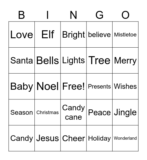 FBNH BINGO (Christmas Edition) Bingo Card