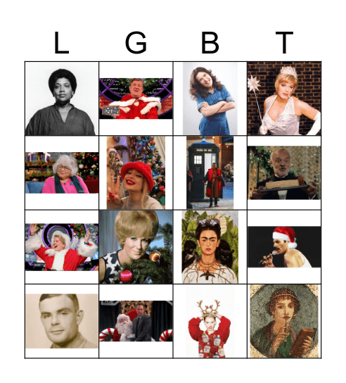 LGBTQ+ Famous Faces Bingo Card