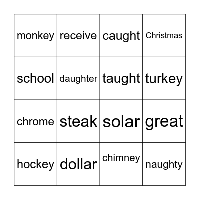 Appendix Lessons Bingo Card