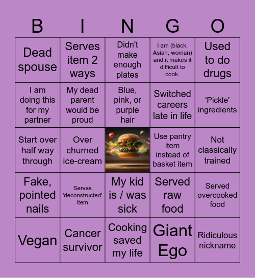 Food Show Bingo Card