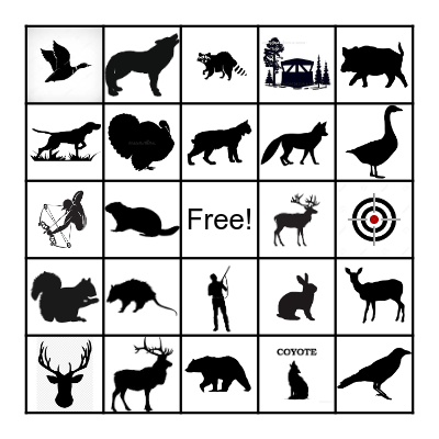 Hunting Bingo Card