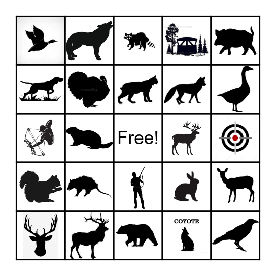 Hunting Bingo Card
