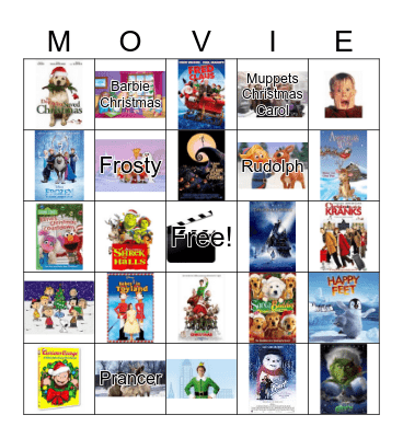 Holiday Movies Bingo Card