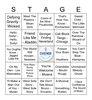 Song and Dance Bingo Card