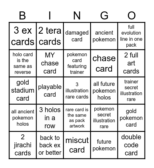 Paradox Rift Booster Box Bingo Card