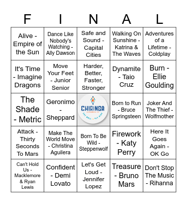 Final Countdown Bingo Card