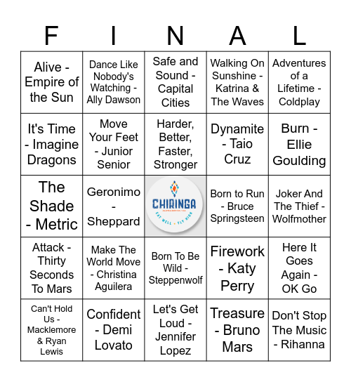 Final Countdown Bingo Card