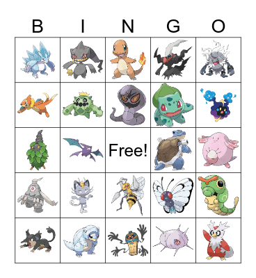 Pokemon Bingo Card