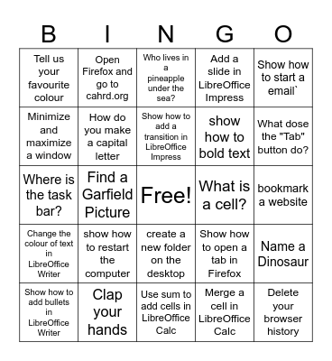 Computer Lending Libaray Bingo Card