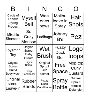 Hairy Elephant Bingo Card