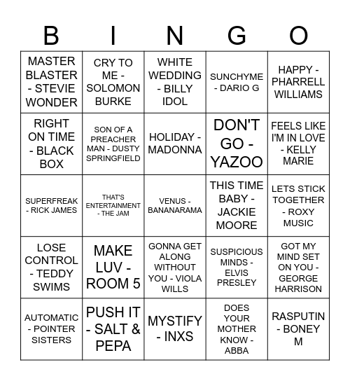 CARROLLS GASTRO PUB Bingo Card