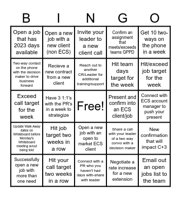 Holiday BINGO - CR Bingo Card