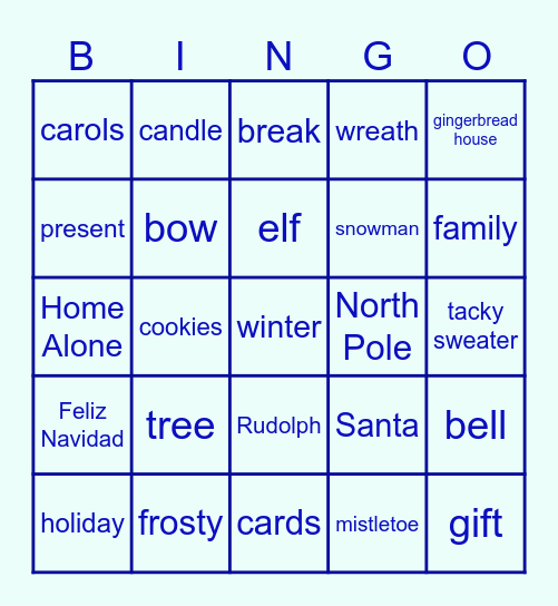 WINTER Bingo Card