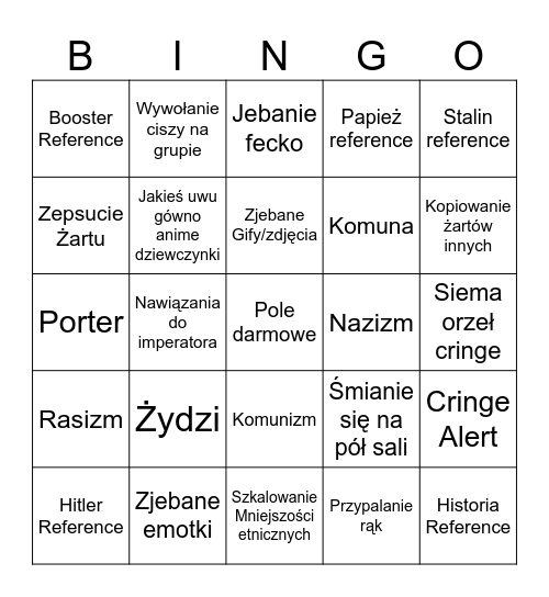 Pulit Bingo Card