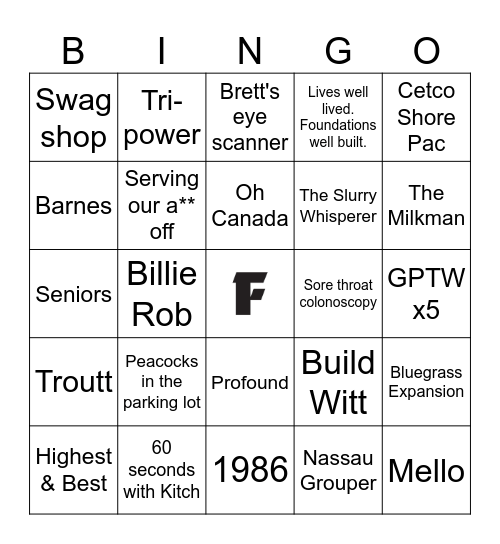 Foundation Technologies Inc. Bingo Card