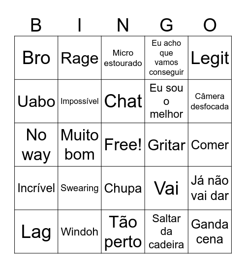 Wingo Bingo Card