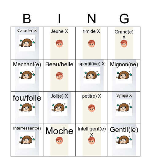 Le Bingo - Comment es-tu ?Gr Bingo Card