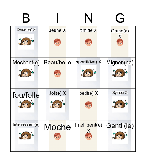 Le Bingo - Comment es-tu ?Gr Bingo Card