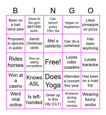 OSH ICE BREAKER: HUMAN BINGO! Bingo Card