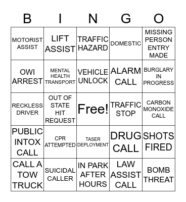 CARD 1             DISPATCH BINGO 2016 Bingo Card