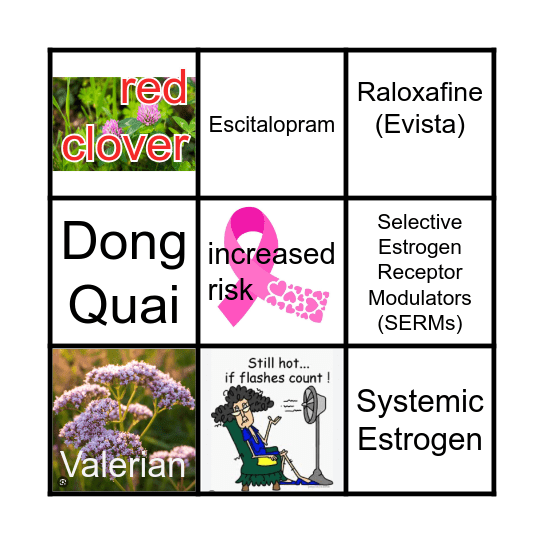 Drugs/ Herbals for Menopause Bingo Card