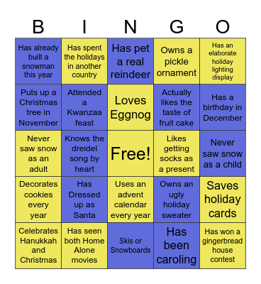 ACE Holiday Party 2023 Bingo Card