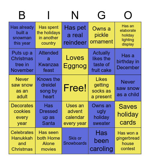 ACE Holiday Party 2023 Bingo Card