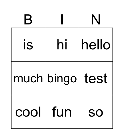 Fraser Academy Speech Bingo Card