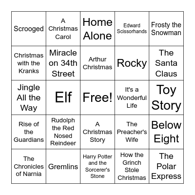 2023 Holiday Bingo Card