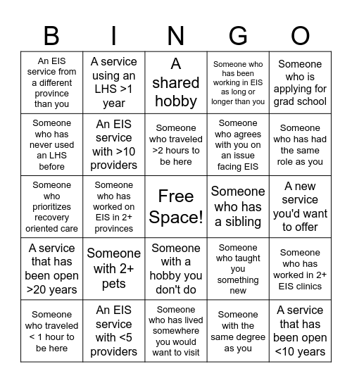 Conference Bingo Card