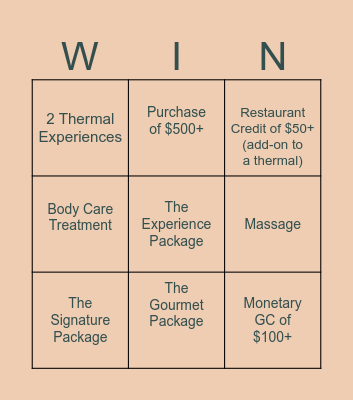 Thermëa Bingo Card