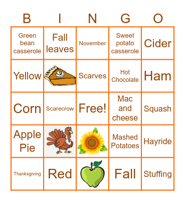 Thanksgiving Bingo Card