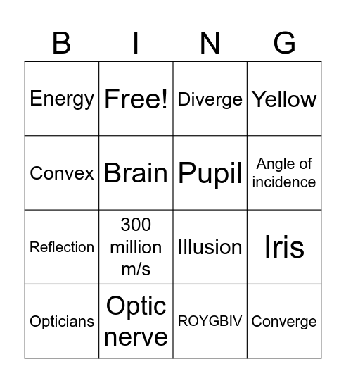 Light Bingo Card