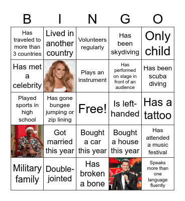 Getting to Know You Bingo Card