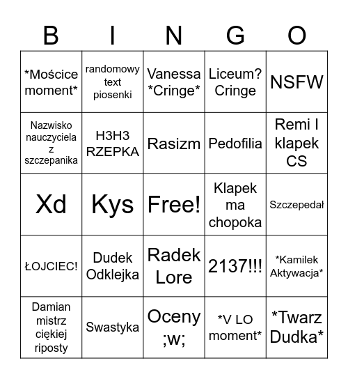 Płaskoziemcy Bingo Card